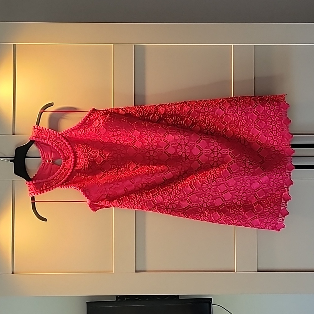 Trina Turk Fuchsia Lace Formal Dress